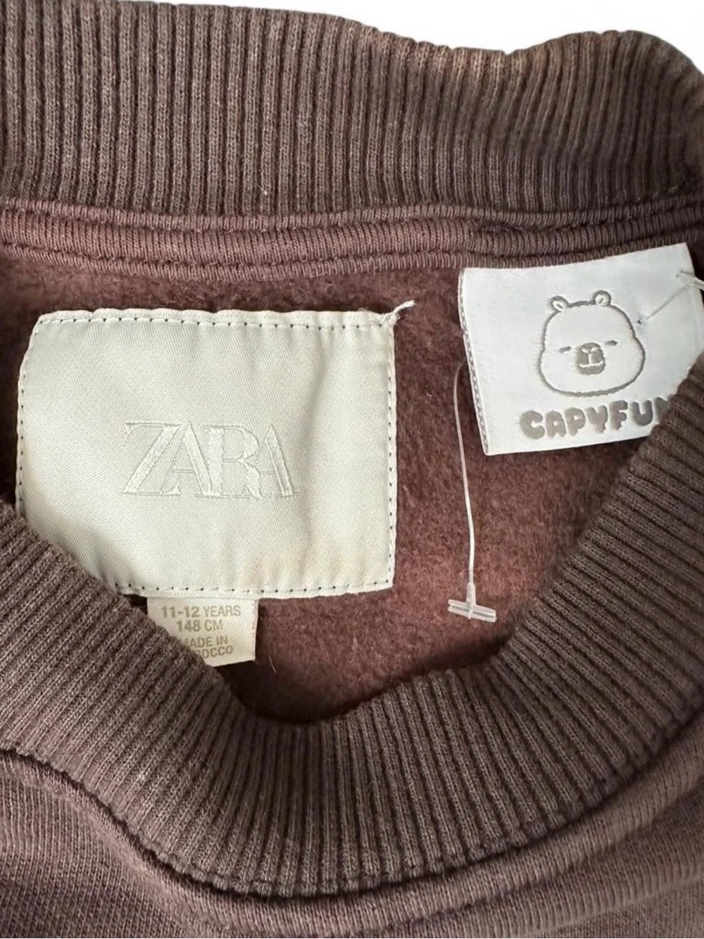 Zara Kids Girls Caybara Capfun Brown Sweater Size 11-12